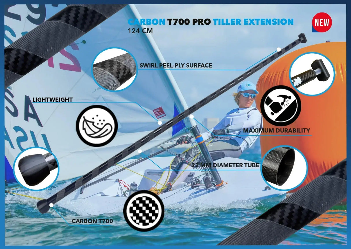 Stick de carbono T700 PRO Windesign para ILCA 7