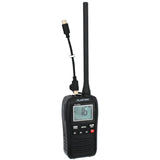 VHF portátil Plastimo SX-350 — detalle puerto de carga USB-C